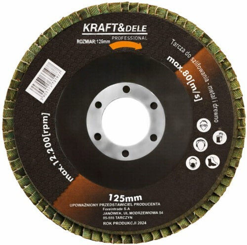 Universal Sanding Disc Metal Wood 125 Mm P80 Kraft&dele Kd967