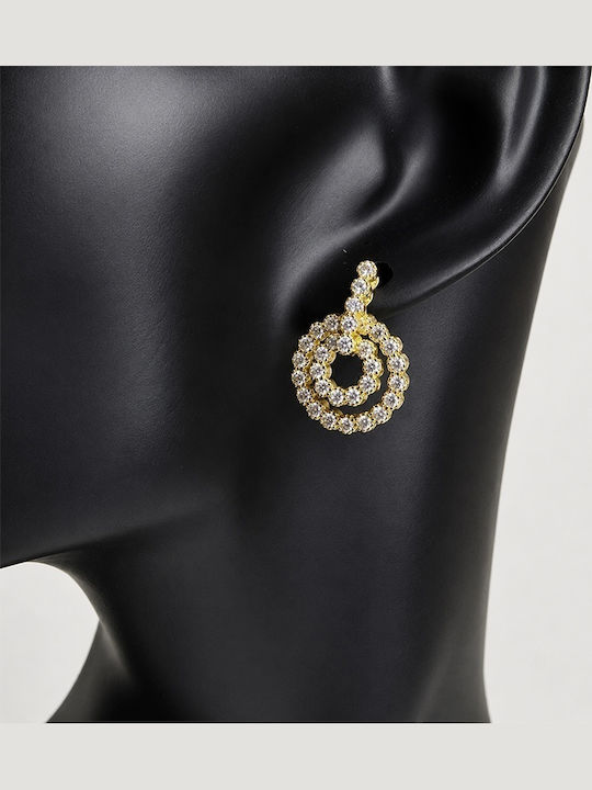 Velve Set with Earrings & Pendant in Gold with Stones