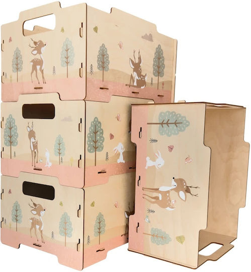Ango Kinder Spielzeugkiste Aus Holz Grüne 26,5x34,5x18,5cm 2 Stück