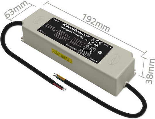 Qoltec LED-Netzteil Wasserdicht IP67 Leistung 150W mit Ausgangsspannung 12V