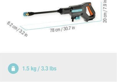 Gardena Αquaclean 18v Rtu Pressure Washer Battery 18V Solo with Pressure 24bar