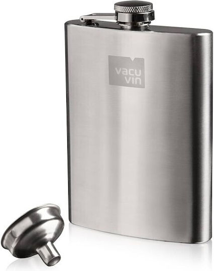 Vacu Vin Σετ Φλασκί Ανοξείδωτο με Χωνί Ασημί 240ml