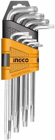 Ingco Σετ 9 Κλειδιά Torx σε Σχήμα L