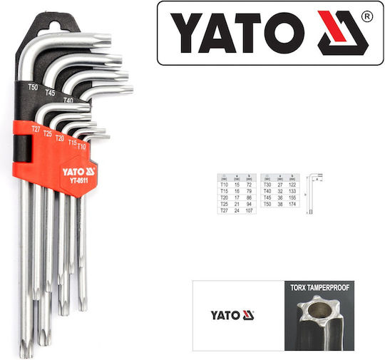 Yato Set 9 Torx Wrenches L-Shaped