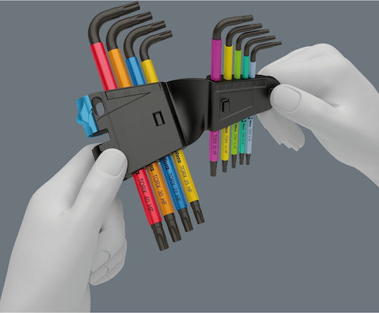 Wera Σετ 9 Κλειδιά Torx σε Σχήμα L 967/9 TX Multicolour HF