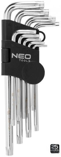 Neo Tools Σετ 9 Κλειδιά Torx σε Σχήμα L