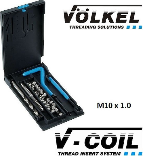 Voelkel 04018 Σετ Επιδιόρθωσης Σπειρωμάτων 10x1.00mm 19τμχ