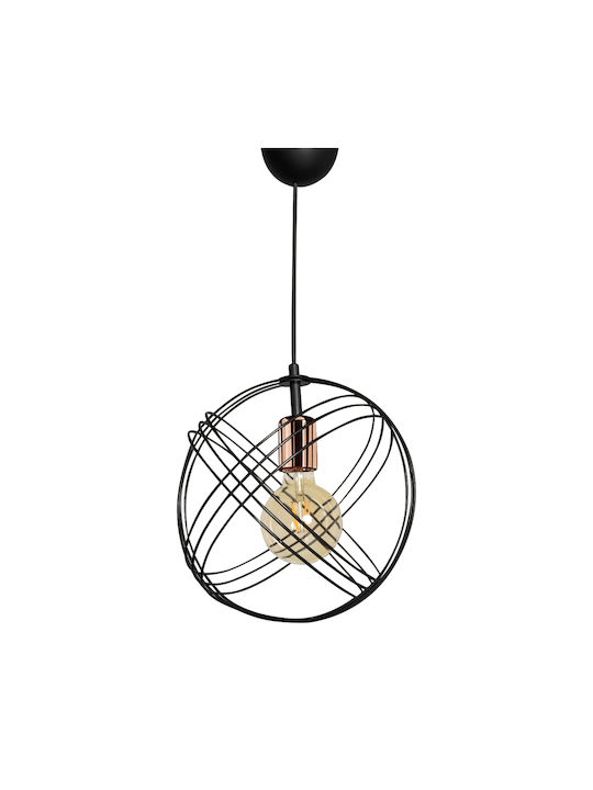 HomeMarkt Κρεμαστό Φωτιστικό Μαύρο με Ντουί E27 30x60εκ.