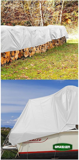 Grasher Waterproof Tarpaulin 120gr/m² 5x4m. Light Type White