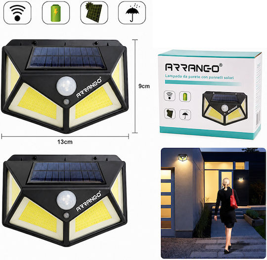 Arrango Montat pe perete Lampă Solară cu Senzor de Mișcare IP65
