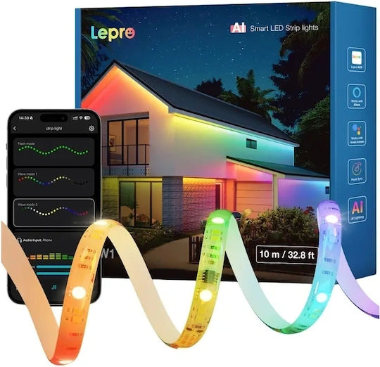 Lepro Waterproof Smart LED Strip Wi-Fi RGBIC Light 10m with Power Supply