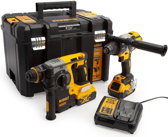 DEWALT DCK229P2T Set Bohrschrauber & Hammer 18V mit 2 Batterien 5Ah und Hülle