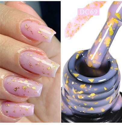 Set 6 Gel Pieces 7 Ml Gold Pink Glitter