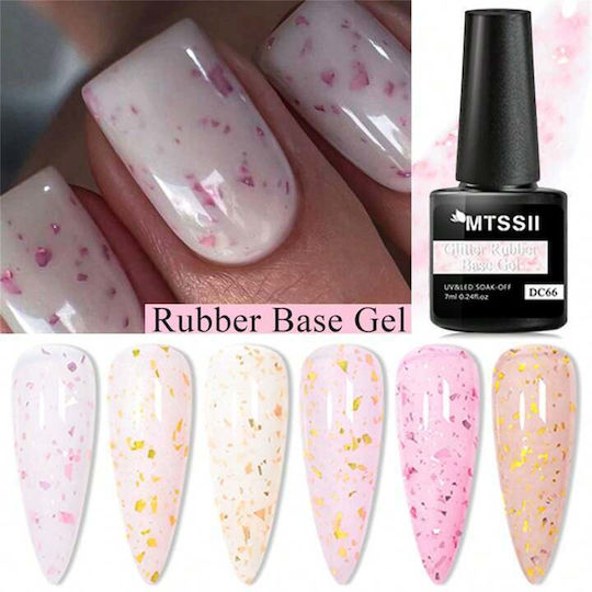 Set 6 Gel Pieces 7 Ml Gold Pink Glitter