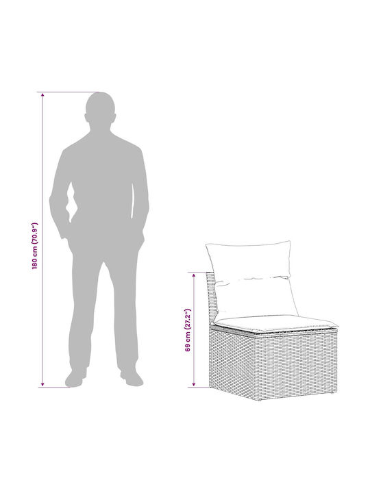 Σετ Σαλονιού Εξωτερικού Χώρου 8τμχ Μαύρο Και Μπλε με Μαξιλάρια