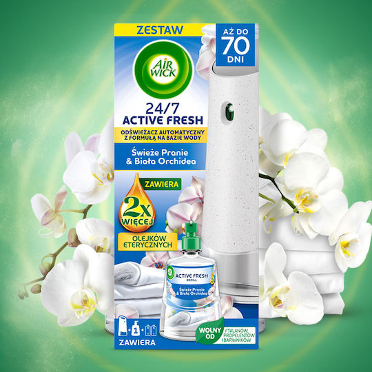 018284 Σετ Air Wick Active Fresh Ρούχων & Λευκή Ορχιδέα 228 Ml