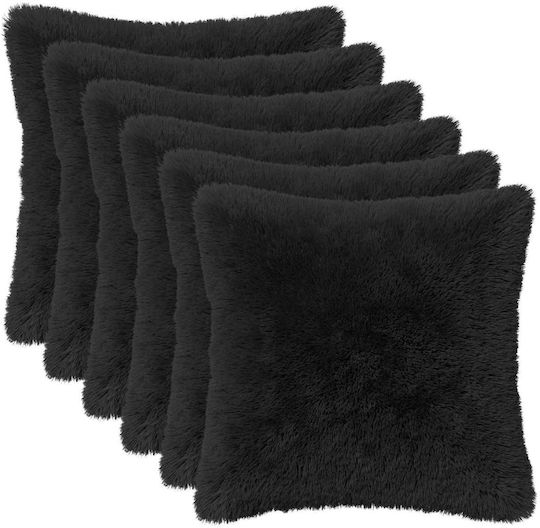 vidaXL Μαξιλάρι Καναπέ Heerlen Fleece Μαύρο 30x30εκ.