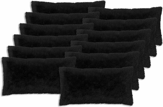 vidaXL Μαξιλάρι Καναπέ Heerlen Fleece Μαύρο 40x80εκ.