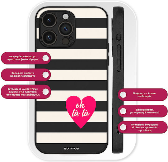 Sonique Stripe Stories Series Case Oppo A57 4G Oppo A57s Oh La La Black