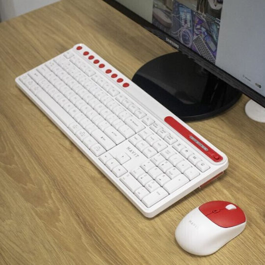 Havit KB271WB Kabelloses Bluetooth Tastatur & Maus Set Englisch (US) Weiß