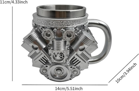 Metallic Mug With Lid Brown