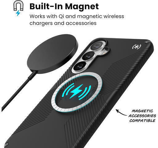 Speck Presidio2 Grip Magnet Samsung Galaxy S26+ Magsafe Case Black Slate Gray/white 151060-3205