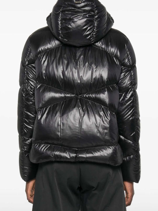 Woven Дамско Puffer Яке за Зима Черно