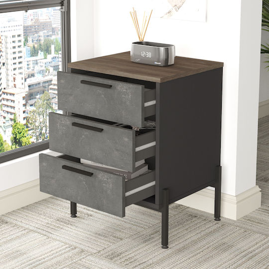 Office Drawer Edmund from Wood & Metal Anthracite 54x44.5x70cm