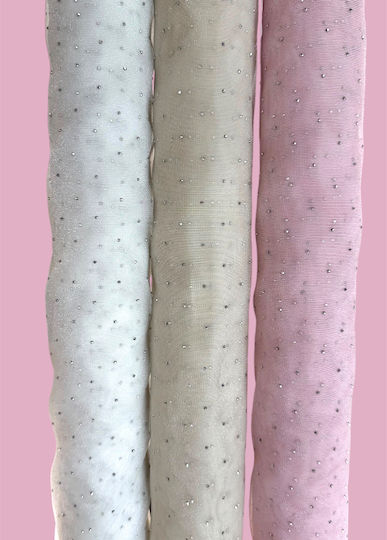 Pink Tulle Strass Tulle Decoration 1 60mx10y Tu12r Riniotis Rin-tou12r