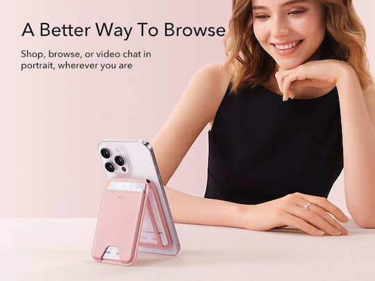 Esr Magsafe Aura Wallet Fold Stand Bublegum Pink