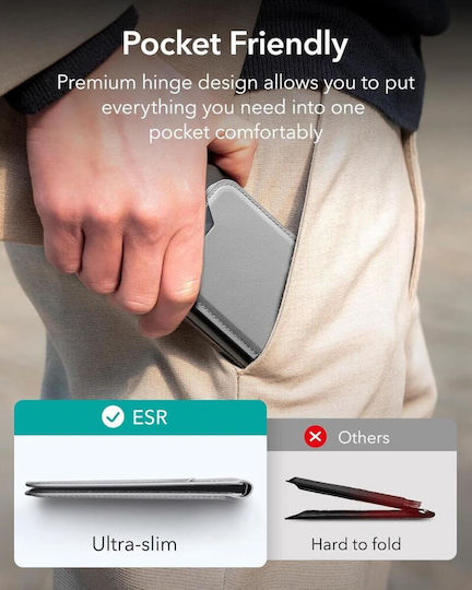 Esr Magsafe Vegan Leather Wallet Fold Stand Light Tan