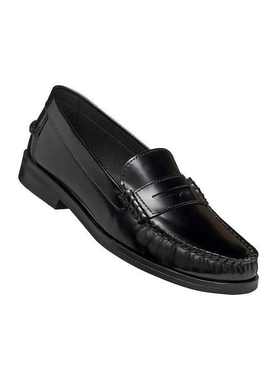Δερμάτινα Γυναικεία Loafers σε Μαύρο Χρώμα