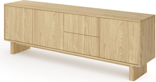 Bibliotecă Living Din Lemn De Stejar Natural L183xL62xÎ38cm