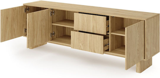 Bibliotecă Living Din Lemn De Stejar Natural L183xL62xÎ38cm