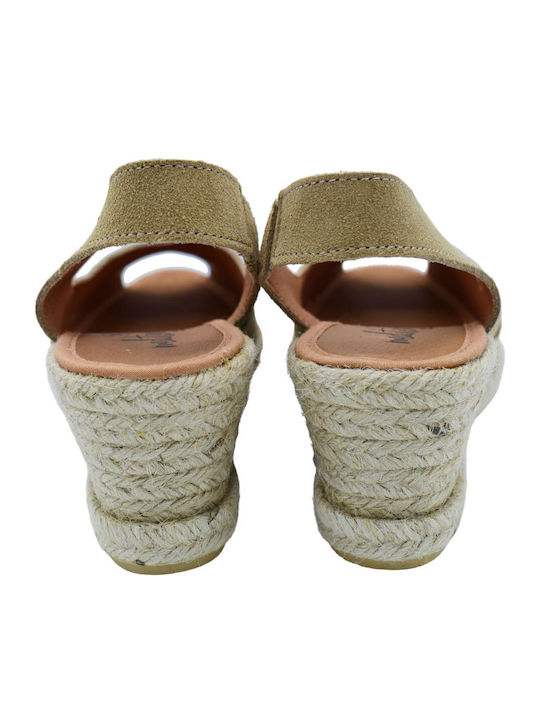 Summer Women's Platform Shoes In Beige Espadrille Style