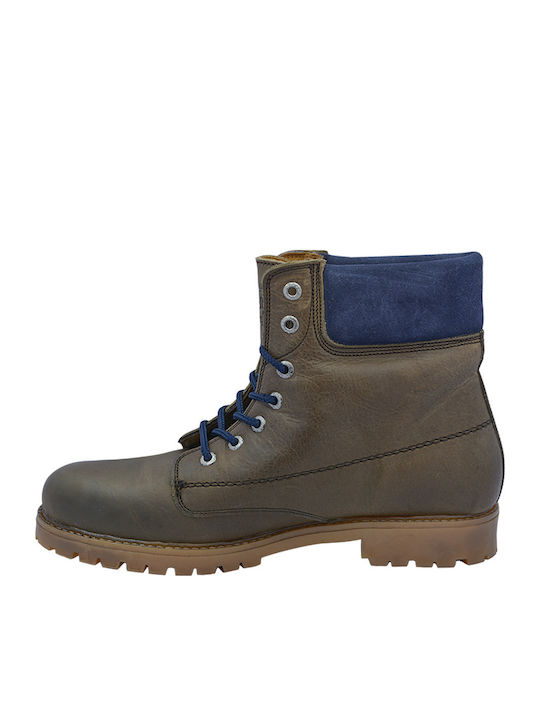 Lässige Herrenstiefel aus Leder in Braun