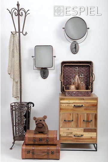 Espiel Wall Mirror with Grey Metallic Frame Diameter 35cm Espiel Wall Mirror with Grey Metallic Frame Diameter 35cm