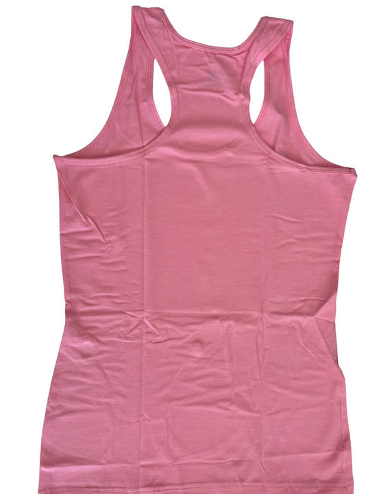 Sleeveless Cotton Women's T-Shirts with Racer Back Pink 3Pack