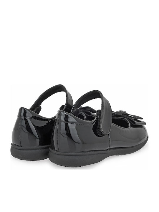 Kids Ballerinas with Hoop & Loop Closure Black