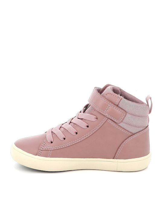 Kids Sneakers High Anatomic with Hoop & Loop Closure Pink
