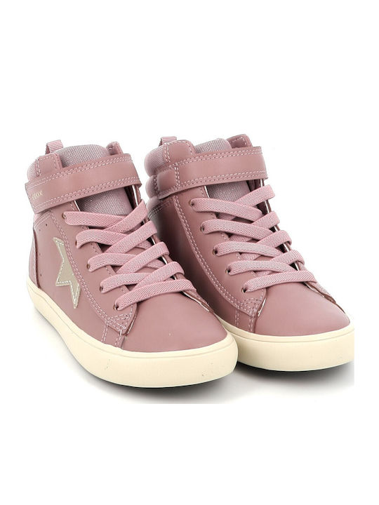 Kids Sneakers High Anatomic with Hoop & Loop Closure Pink