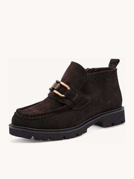 Leder Damen Stiefeletten Braun
