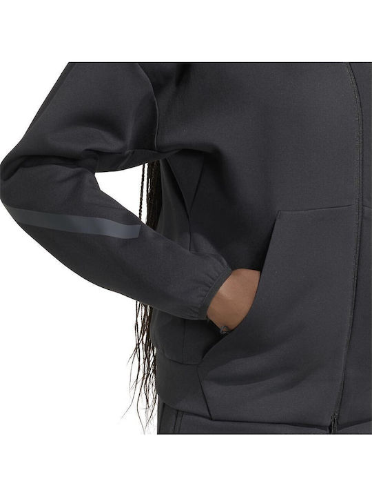 Full-zip Women's Hooded Sweatshirt Black