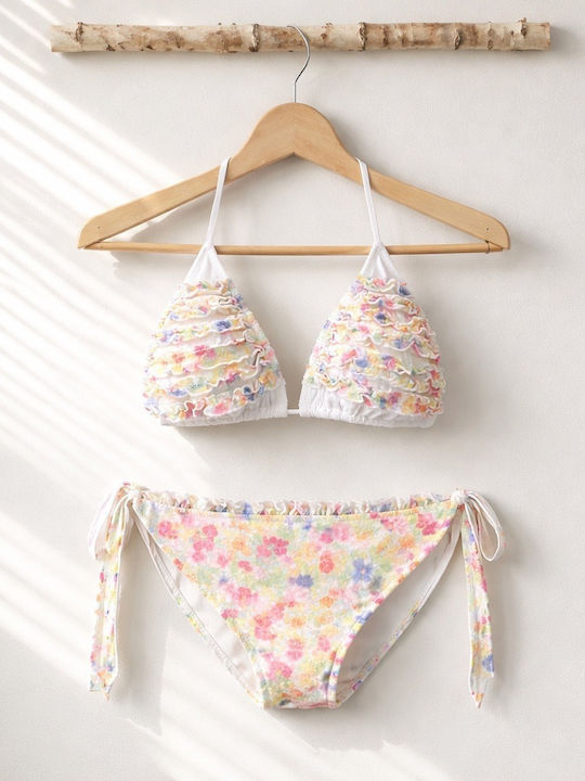 Set Bikini Brazil Floral Λευκό