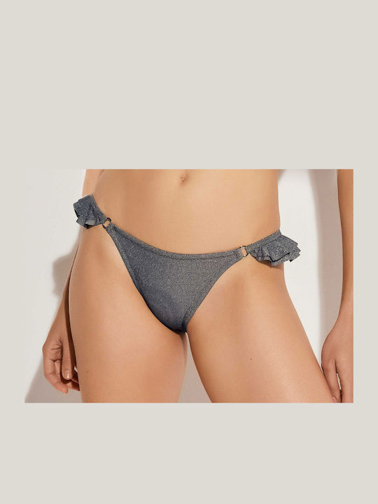 Set Bikini Auriu Albastru