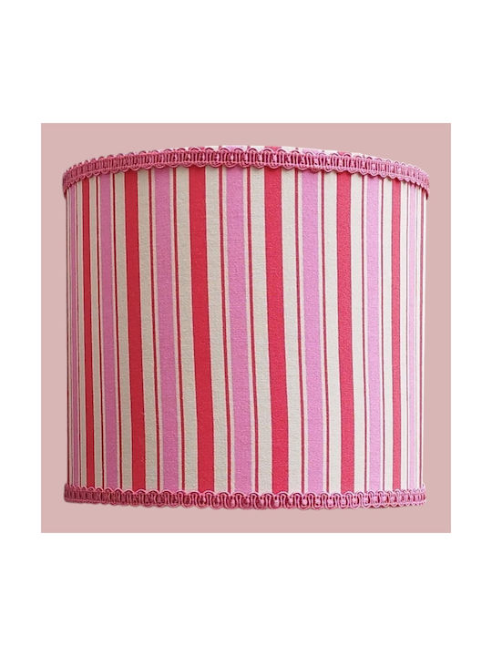 Pop Stripes Table Lamp Dimensions for E27 Fitting with Pink Shade and Base