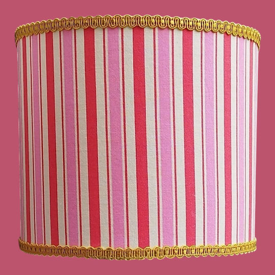 Pop Stripes Table Lamp Dimensions for E27 Fitting with Pink Shade and Base