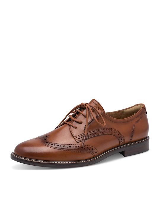 Leder Damen Oxfords in Tabac Braun Farbe