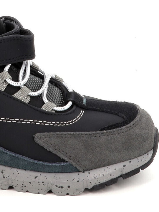 Suede Kids Ankle Boots with Zipper Black