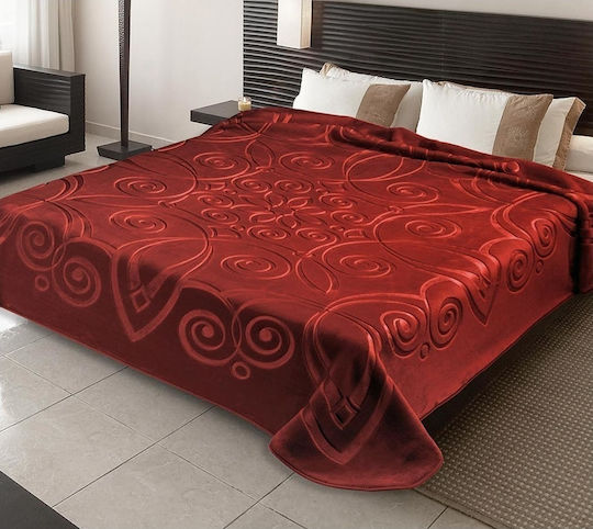 Belpla Ster 516/16 Garnet Spanish Velvet Double Blanket 220x240cm Red